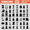 Spooky Tombstone Bundles SVG Vector PNG Graveyard Halloween Fall