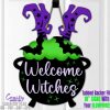 Spooky Witch Door Hanger Halloween Laser Cut Files Cauldron