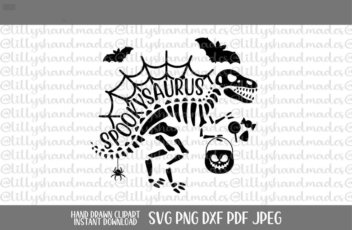 Spookysaurus Rex Halloween Shirt Svg for Kids Dinosaur Halloween Svg