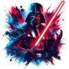 Star Wars Darth Vader Watercolor Splash PNG Sublimation for Tshirt