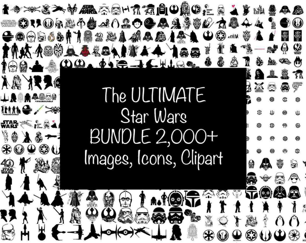 Star Wars Mega Bundle 2000 SVG PNG Images Icons Clipart Fonts for