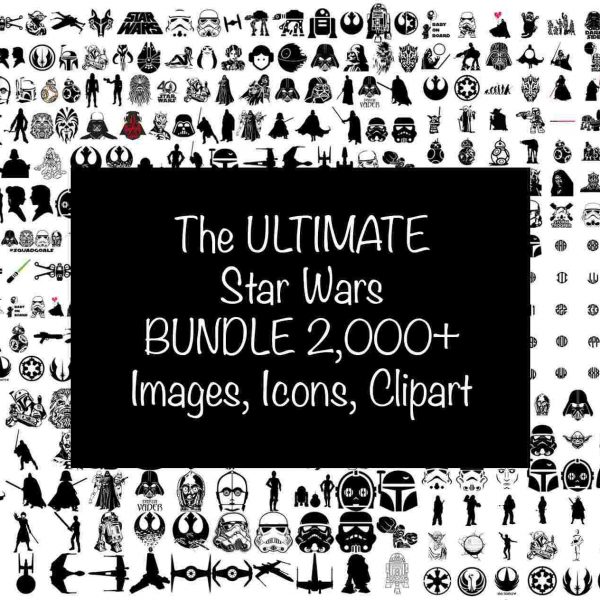 Star Wars Mega Bundle 2000 SVG PNG Images Icons Clipart Fonts for