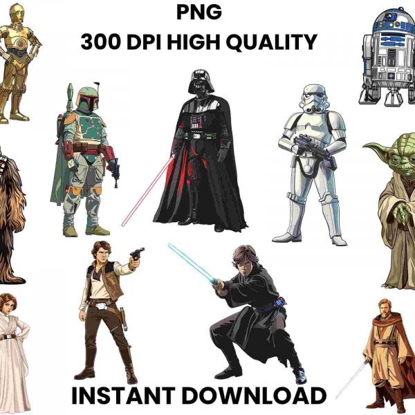 Star Wars SVG PNG Bundle Clipart Stickers Decorations Sublimation