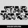 Star Wars Text Character Silhouettes SVG DXF PNG for Cricut