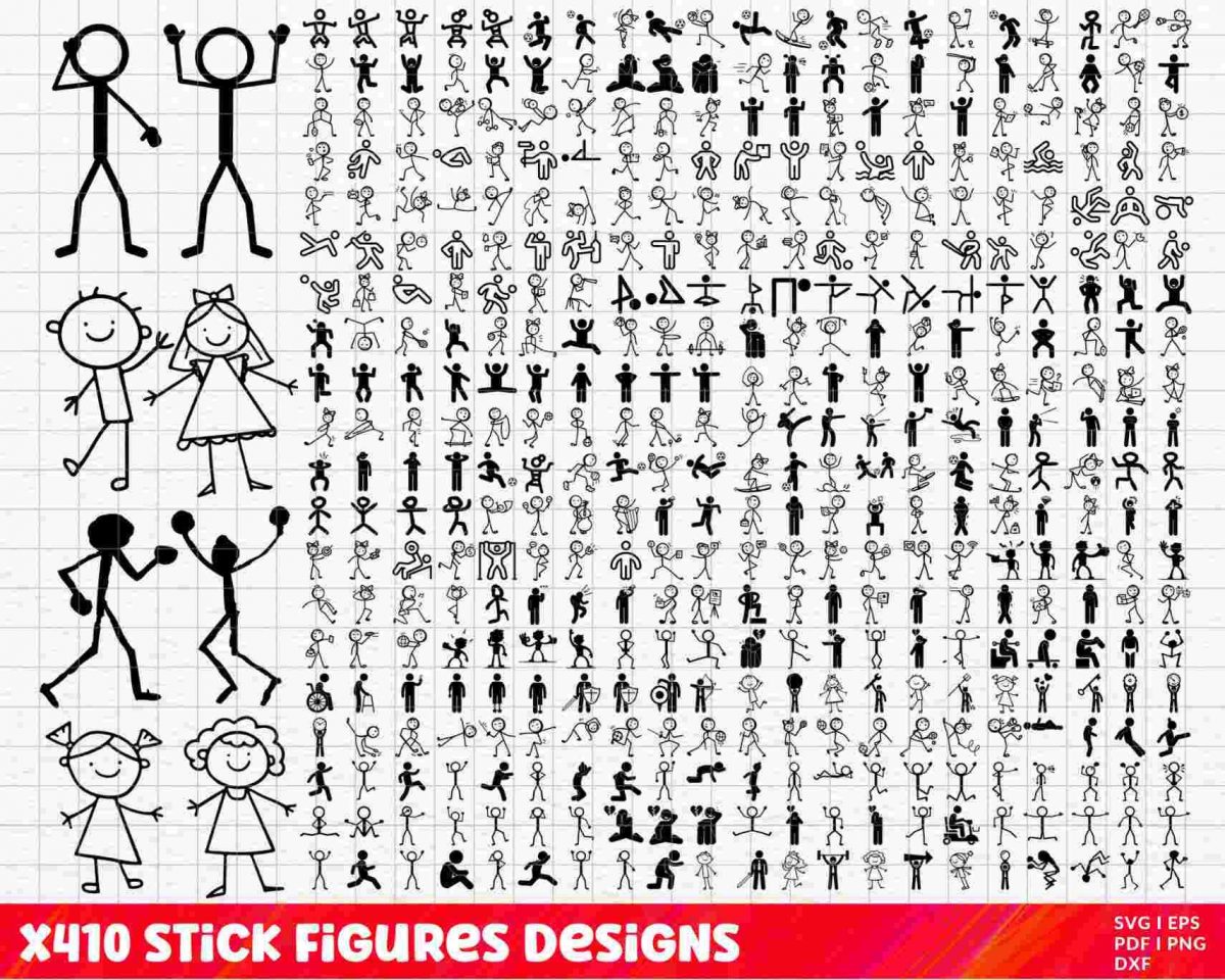 Stick figures SVG Bundle, Stick figures PNG Bundle, Stick figures Clipart, Stick figures Cut Files for Cricut, Stick Family Svg, Stick Girl