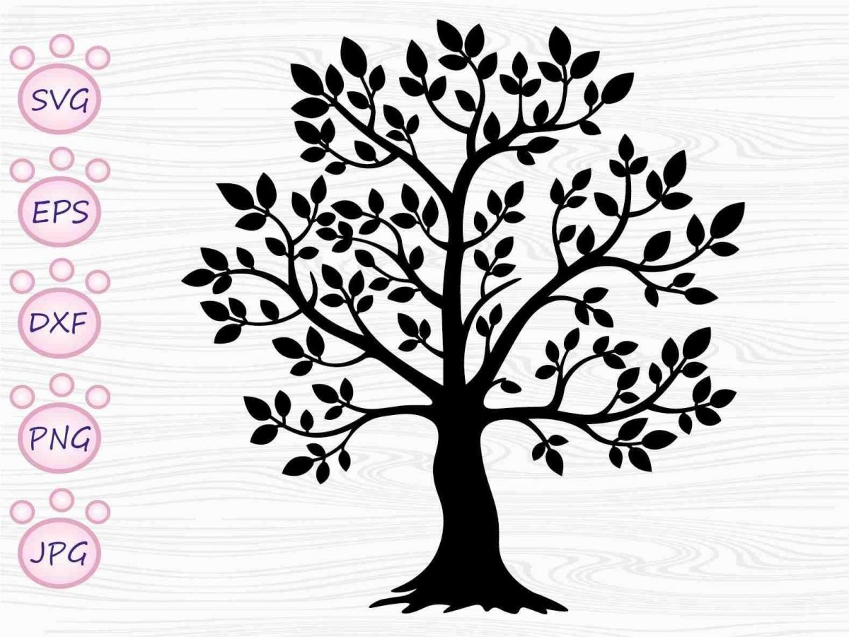 Stunning Tree of Life SVG with Merged Leaves Branches