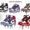 Stylish Dripping Sneakers Bundle PNG Sublimation Design Digital