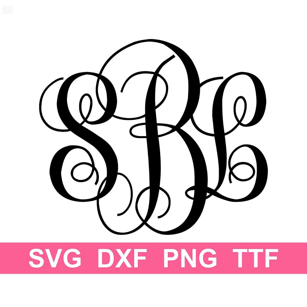 Stylish Monogram Alphabet SVG TTF Cut Files Instant Download