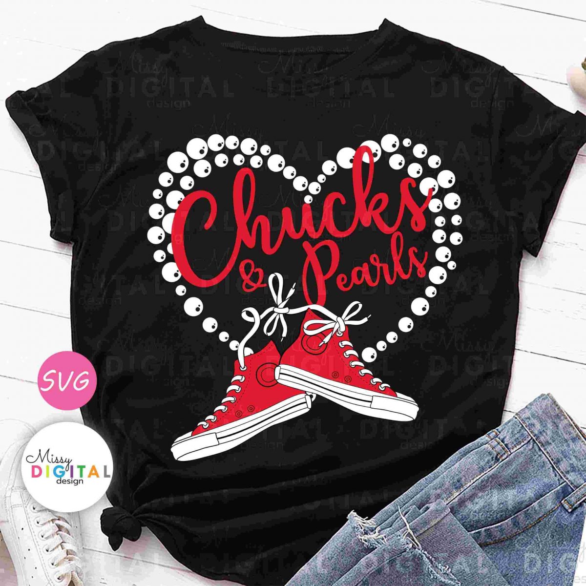 Stylish Pearl Heart Svg Chucks Pearls 2023 Kamala Harris Madam Vice