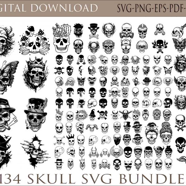 Sugar Skulls Skeletons Westernthemed SVG PNG Bundle