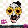 Terrifier 2 Art the Clown SVG Flower Glasses Sublimation DTF Digital