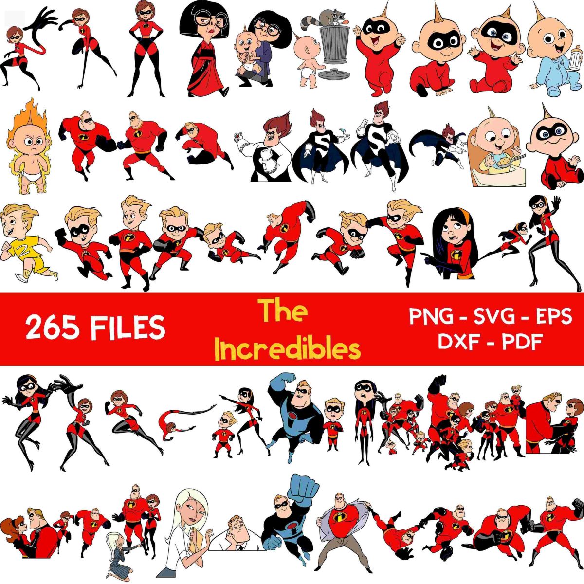 The Ultimate Incredibles Bundle 265 SVG PNG Files