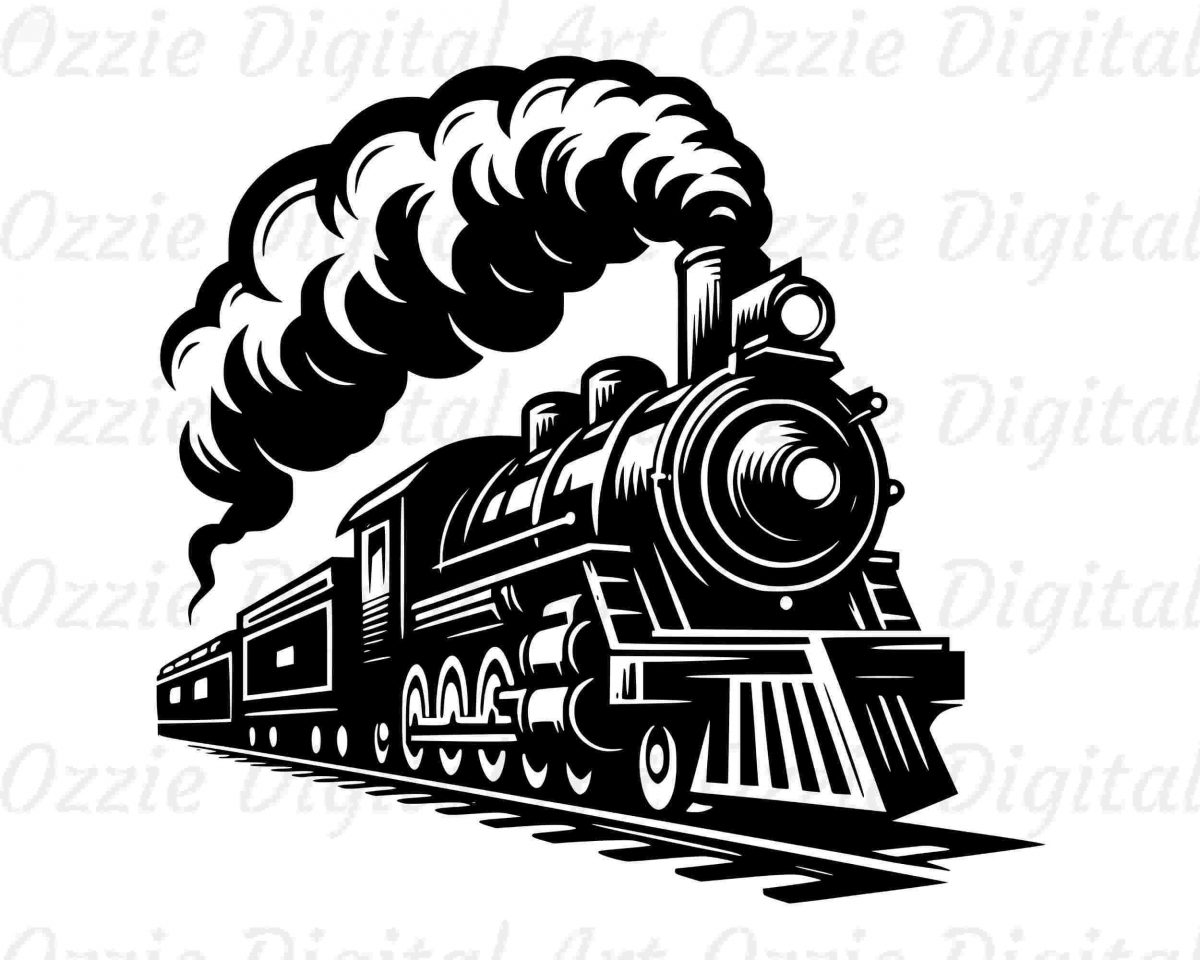 Train Svg & Png, Train Clipart, Train Vector Image, Locomotive Silhouette, Railway Locomotive Sublimation Design, Train Cut File