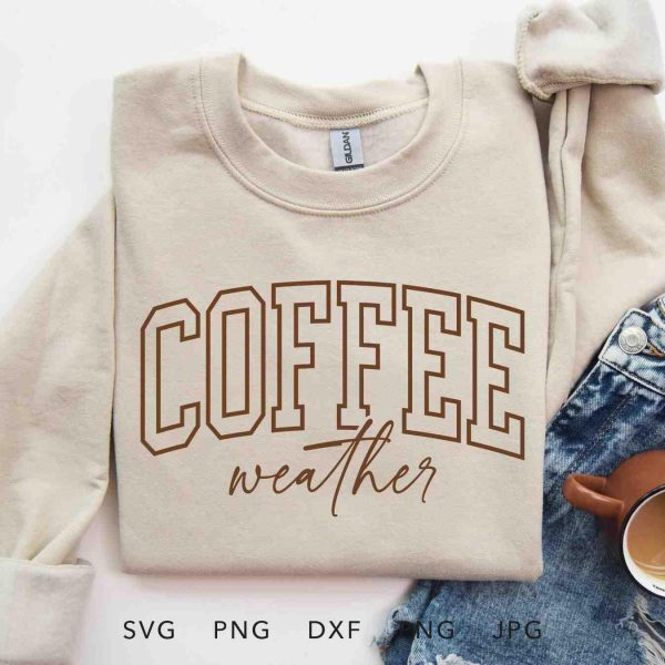 Trendy Coffee Weather SVG PNG dxf jpg eps for Vintage Autumn Retro