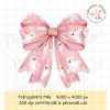 Trendy Cute Ghost Pink Halloween Coquette Bows PNG Designs