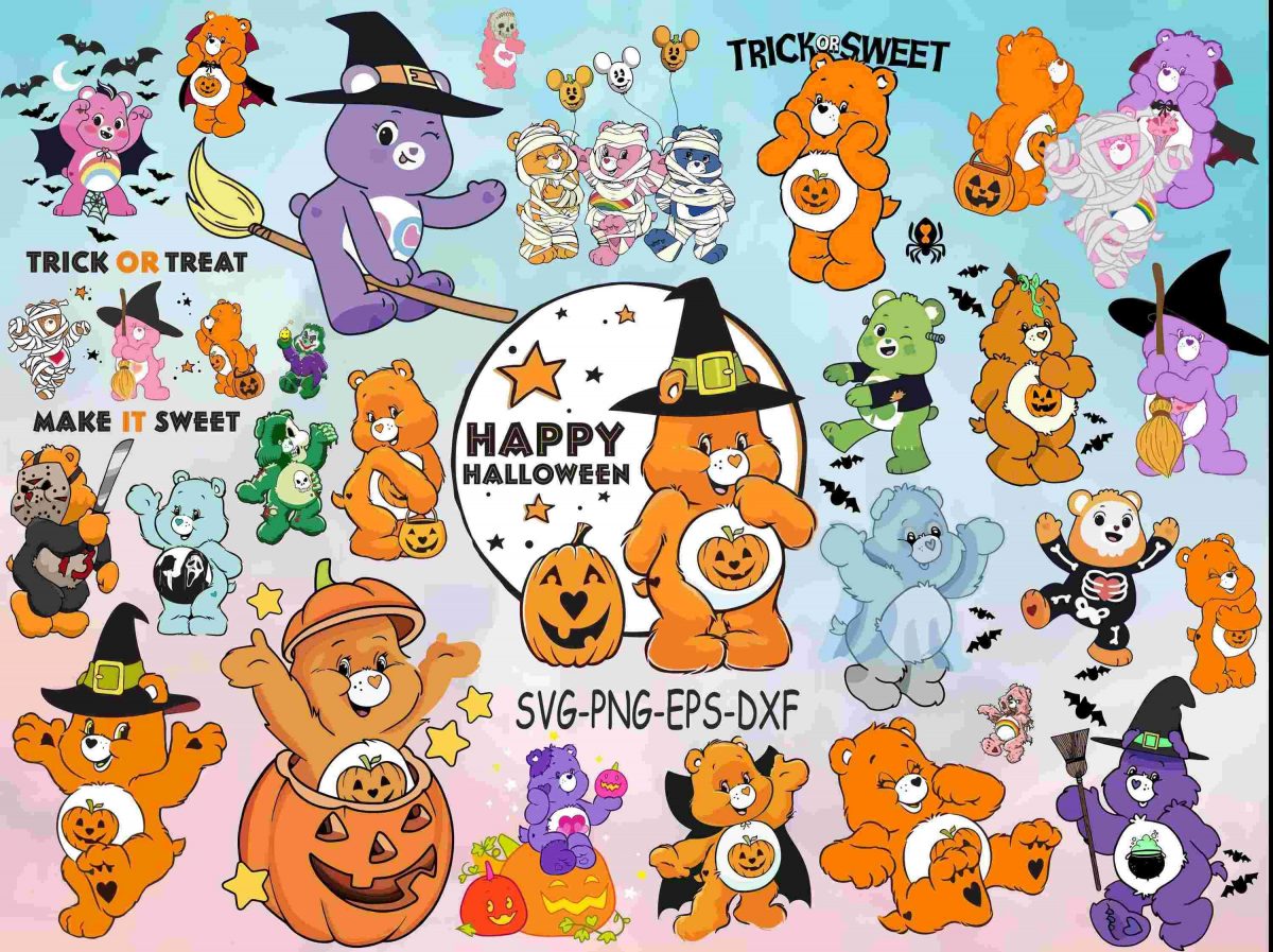 Trendy Halloween Cartoon Character Frames PNG for Spooky Season