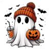 Trendy Halloween PNGs Cute ghost bougie coffee spooky stickers mug