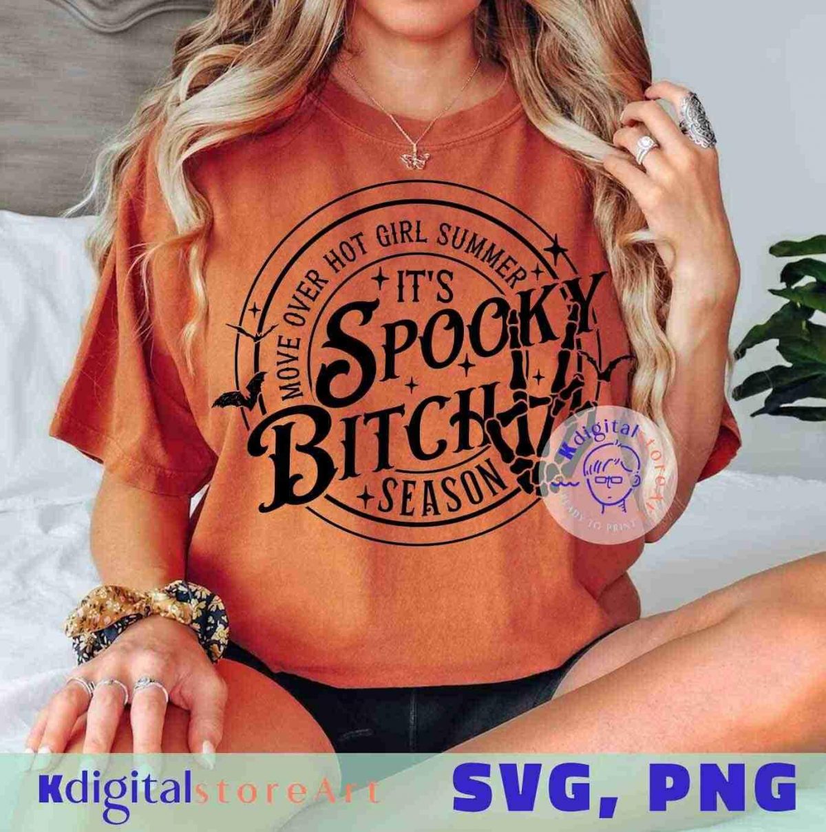 Trendy Halloween Skeleton SVG PNG for Spooky Season Sublimation