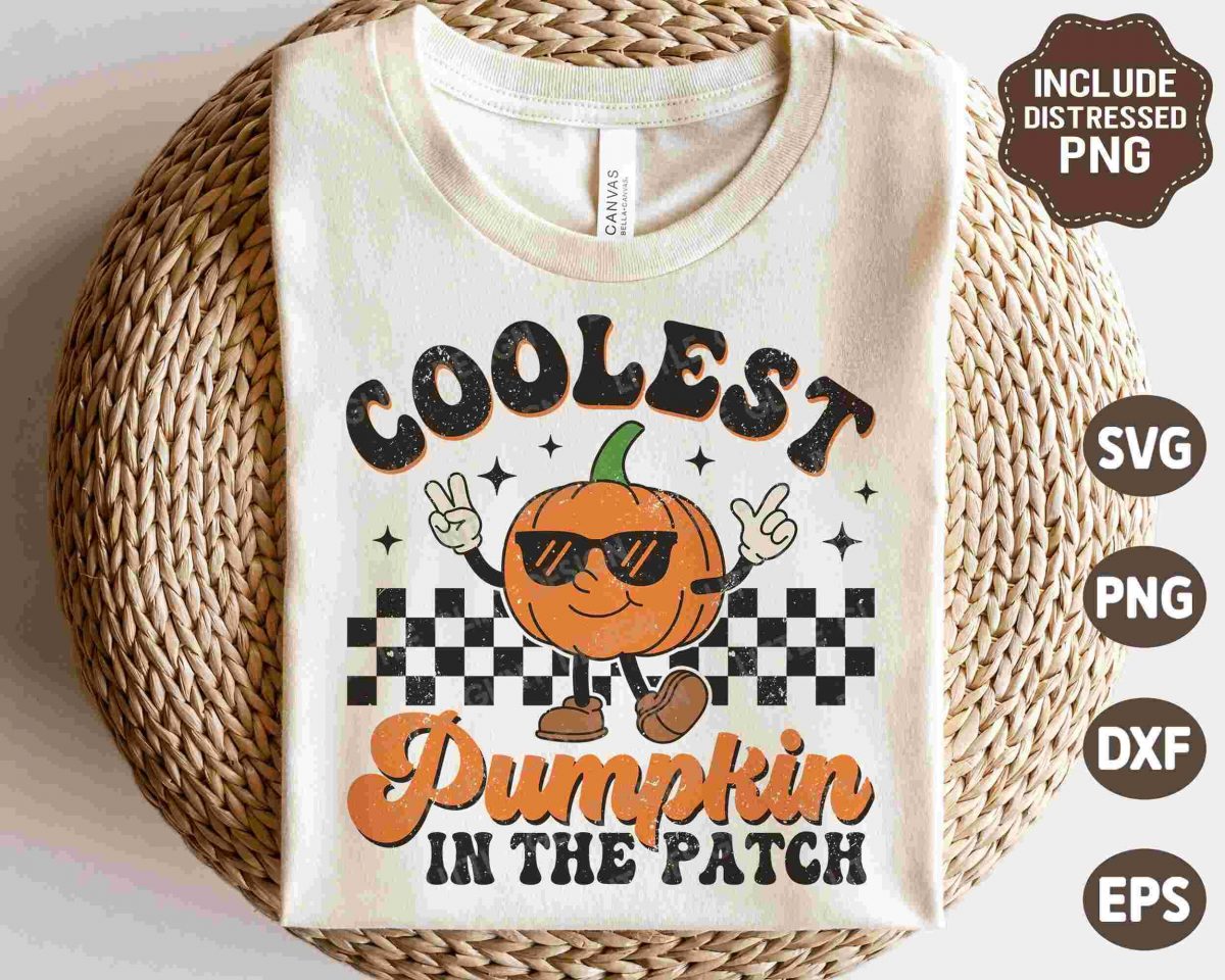 Trendy Pumpkin Patch SVG Fall PNG Retro Pumpkin Boy Shirt Design