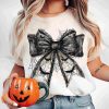 Trendy Retro Halloween Bat Gothic Coquette Bow PNG for Soft Girl