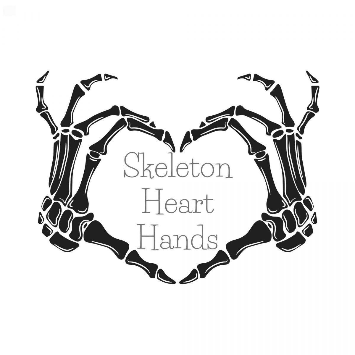 Trendy Skeleton Heart Hands SVG PNG for Cricut I Heart You Designs