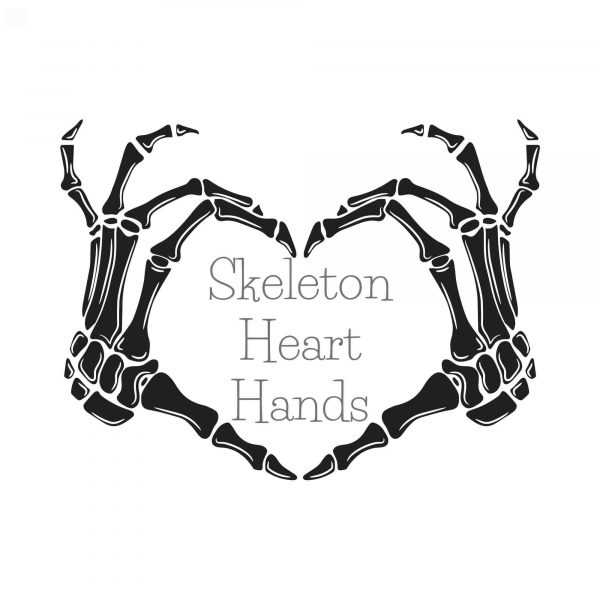 Trendy Skeleton Heart Hands SVG PNG for Cricut I Heart You Designs