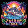 Tropical Sublimation Cruise Ship 2024 Trendy Travel Design PNG