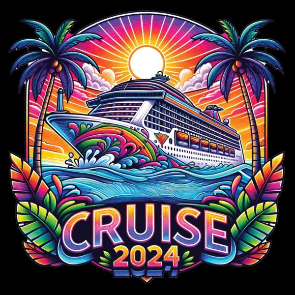 Tropical Sublimation Cruise Ship 2024 Trendy Travel Design PNG