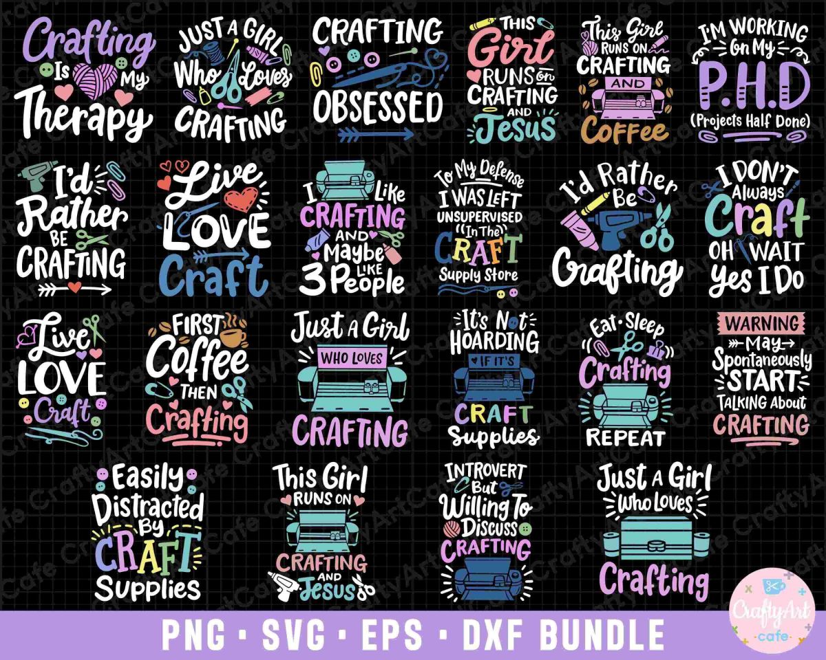 Ultimate Crafting Bundle PNG SVG EPS DXF for Cricut Sublimation