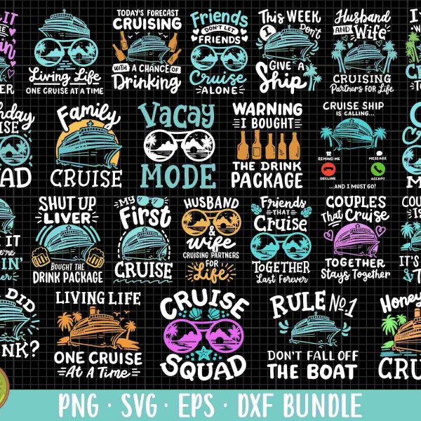 Ultimate Cruise Design Bundle PNG SVG Files for Sublimation Cricut