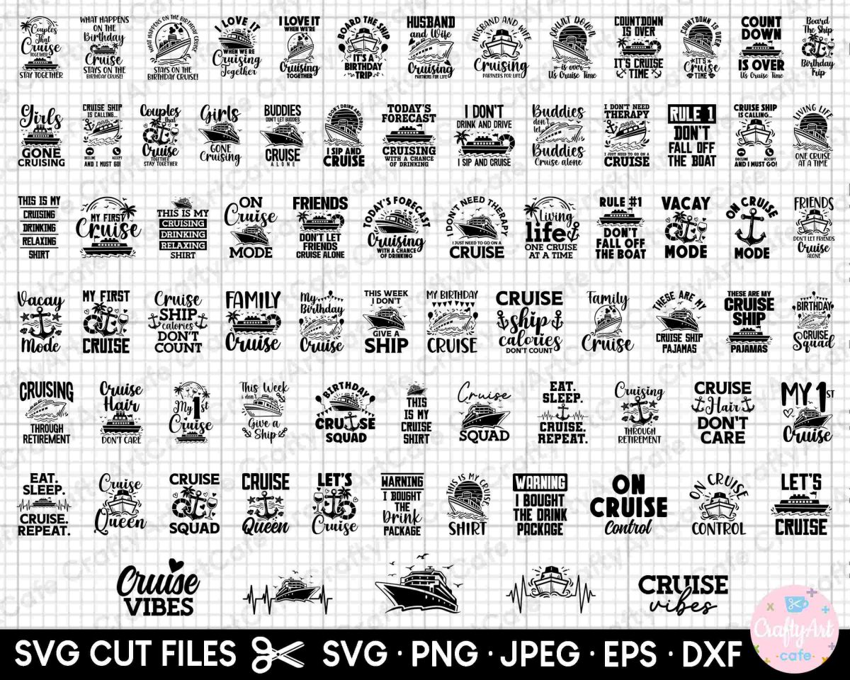 Ultimate Cruise SVG PNG Bundle for Cricut More Free Commercial