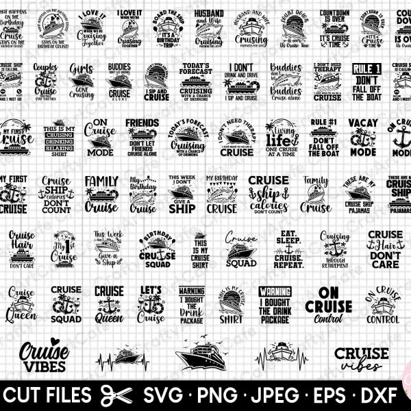 Ultimate Cruise SVG PNG Bundle for Cricut More Free Commercial