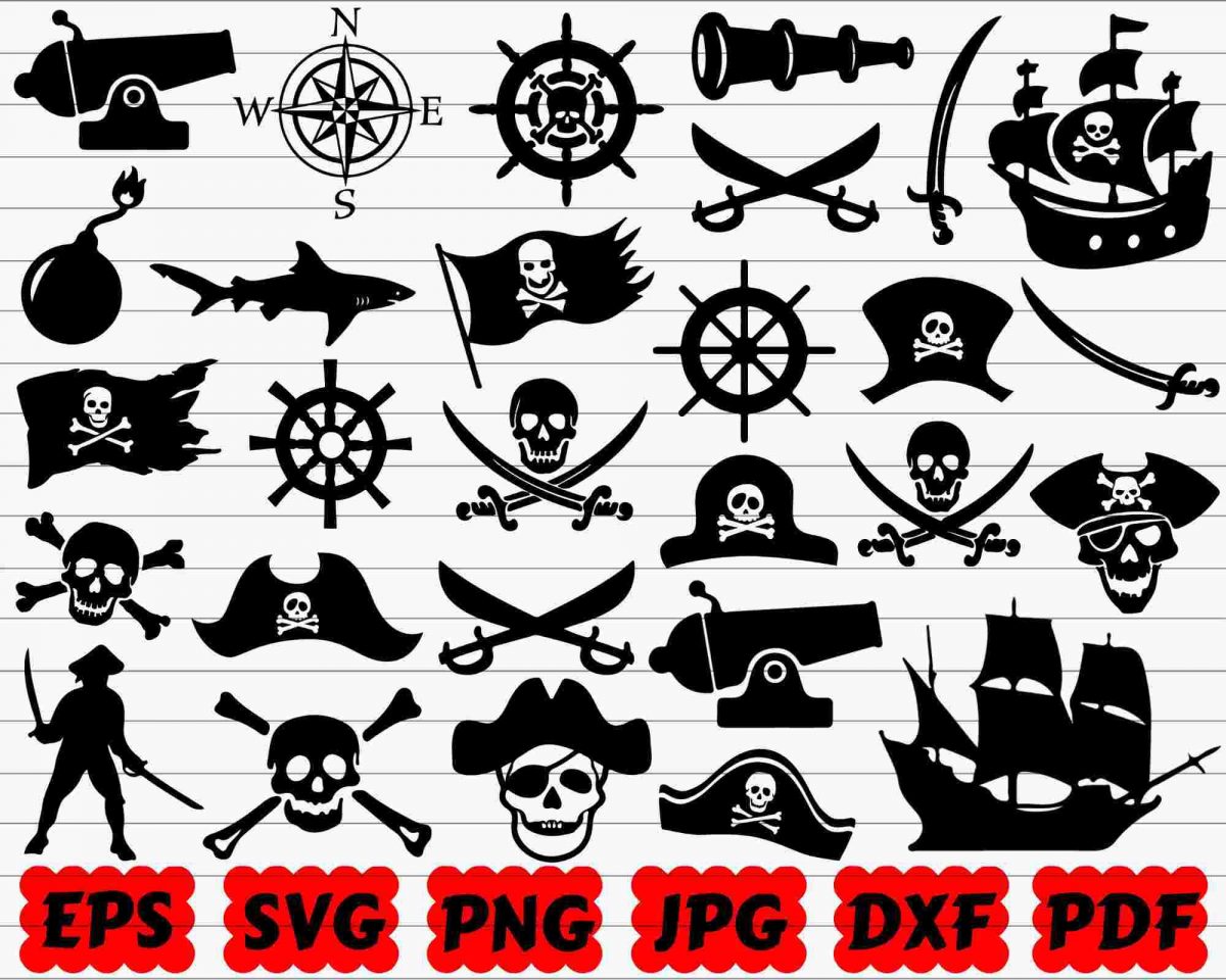 Ultimate Pirate SVG Bundle Cut Files Silhouettes Maps Clipart More