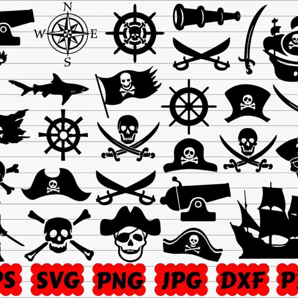 Ultimate Pirate SVG Bundle Cut Files Silhouettes Maps Clipart More