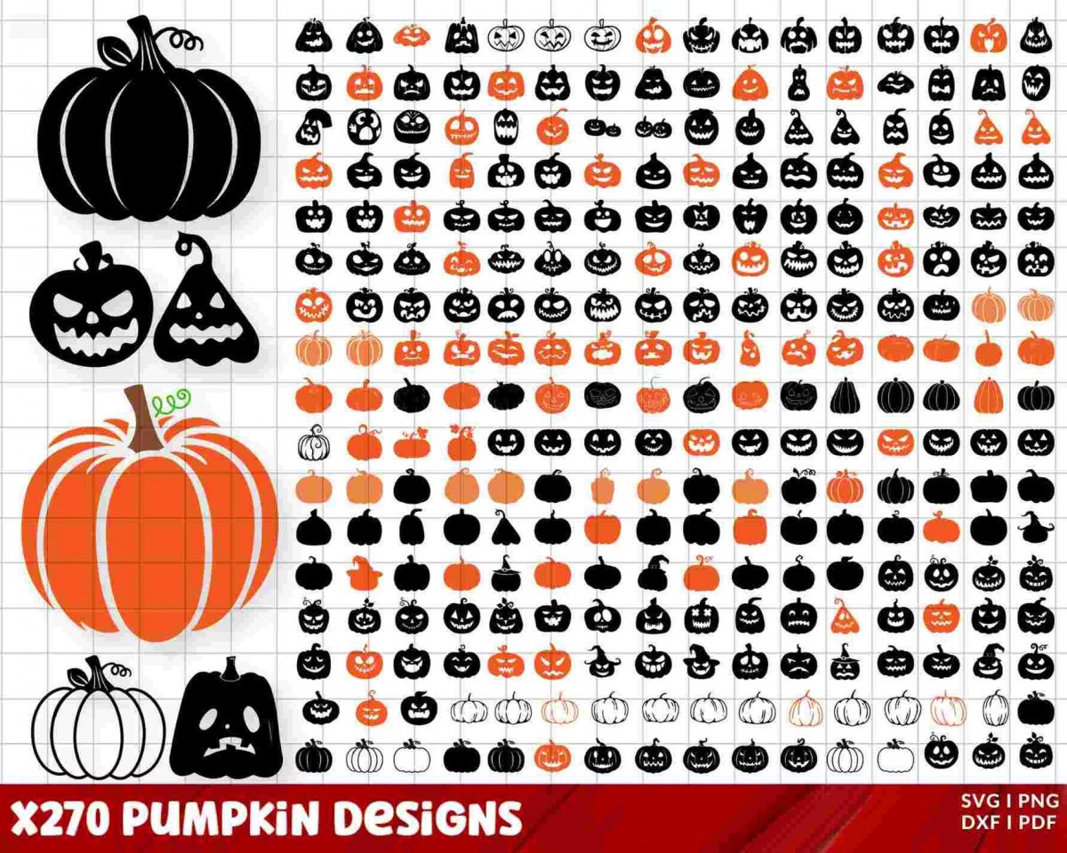 Ultimate Pumpkin SVG PNG Bundle for Cricut Clipart Silhouette Fall