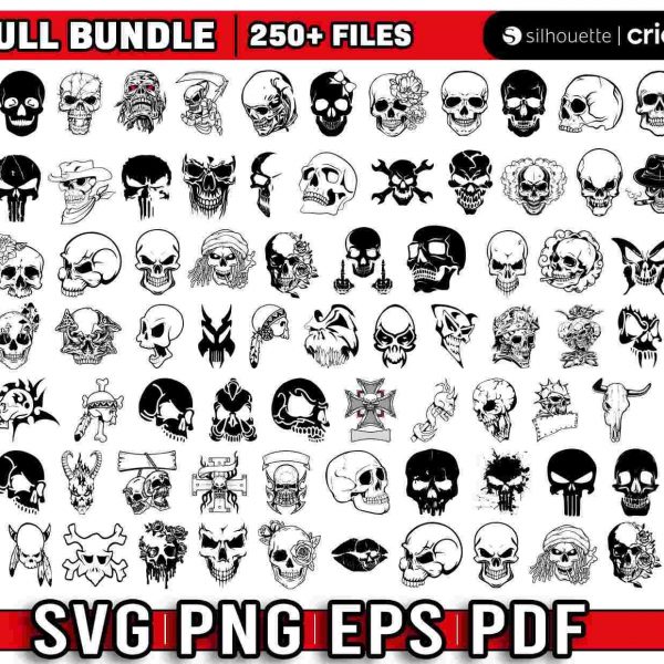 Ultimate Skull Bundle SVG PNG Sugar Skulls for Cricut Punisher