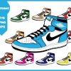 Ultimate Sneaker Bundle 10 SVGs PNGs for Cricut Silhouette