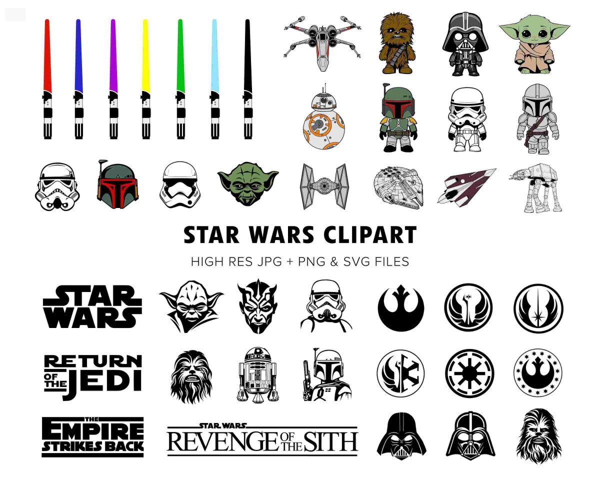 Ultimate Star Wars Bundle 40 Top SVGs Darth Vader Yoda Mandalorian