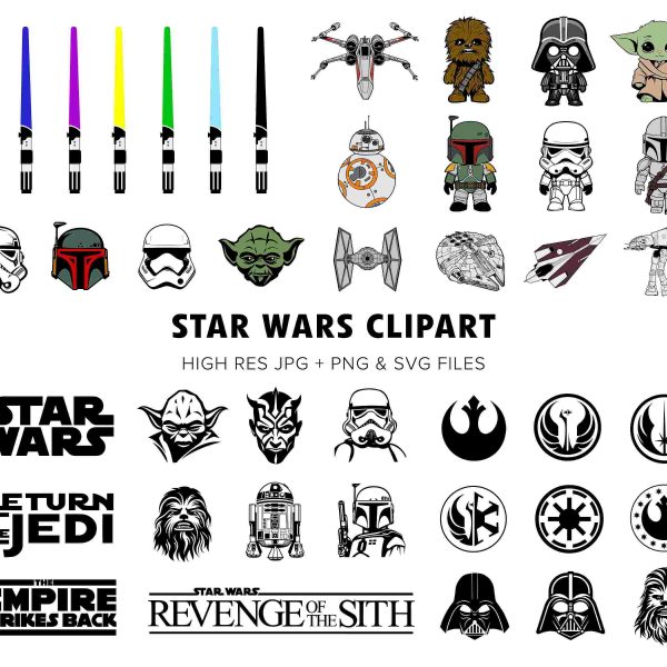 Ultimate Star Wars Bundle 40 Top SVGs Darth Vader Yoda Mandalorian