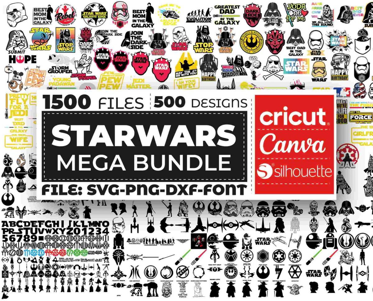 Ultimate Star Wars Svg Png Bundle for Cricut Darth Vader Mandalorian