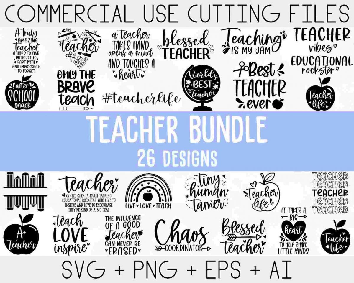 Ultimate Teacher SVG Bundle Quotes School Life Appreciation Back to