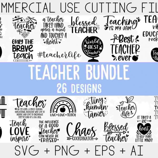 Ultimate Teacher SVG Bundle Quotes School Life Appreciation Back to