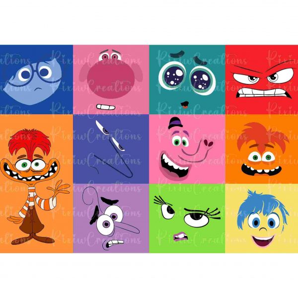 Unique Inside Out 2 Character Face Svg Png for Halloween Costume