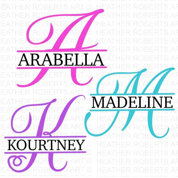 Unique Split Monogram Alphabet SVG PNG DXF Collection for Cricut