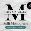 Unique Split Monogram Bundle Alphabet Clipart Family Name Frame