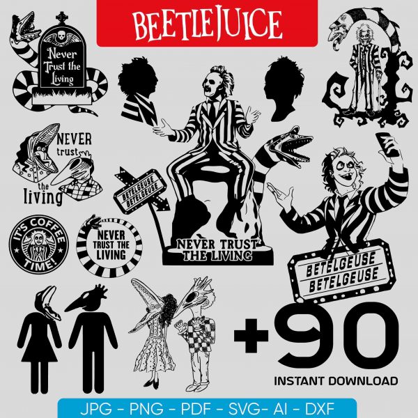 Unique SVG Beetlejuice Bundle 90 Iconic Designs