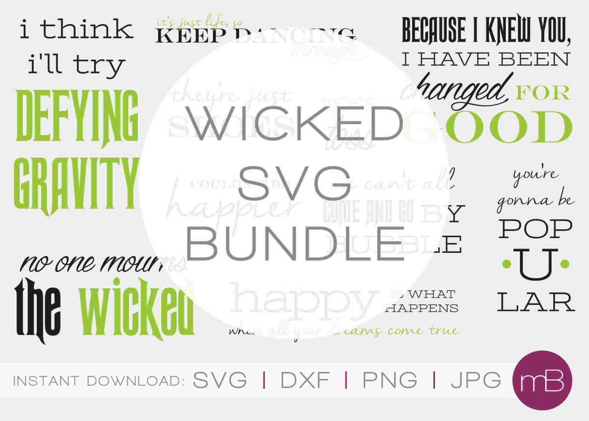 Unleash Magic with Wicked SVG Bundle Broadway Musical SVG Defying