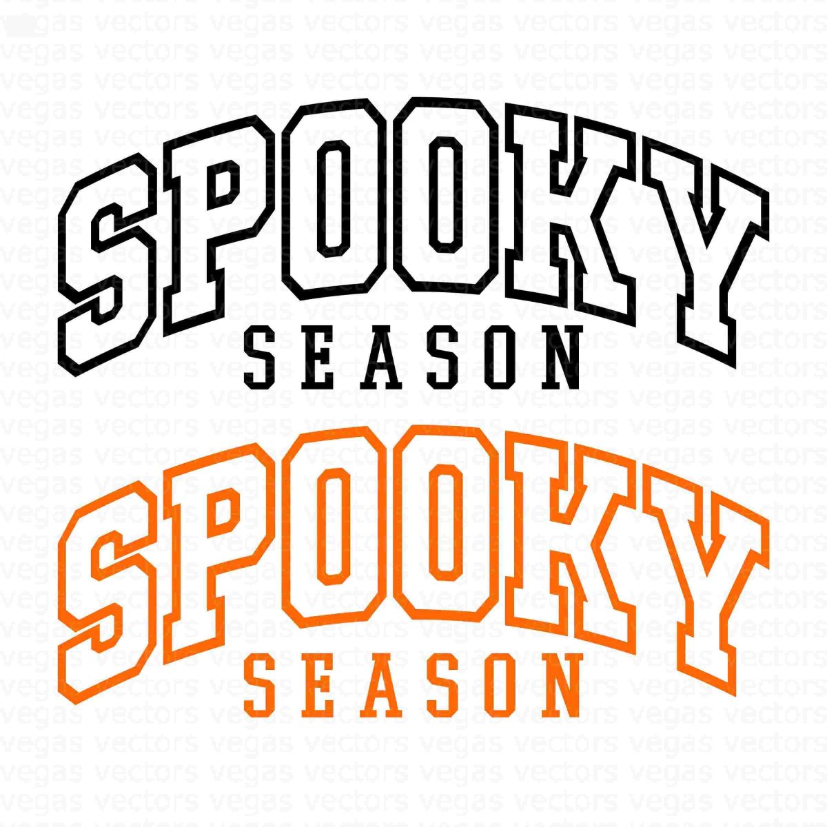 Varsity Halloween SVG PNG Spooky Season Outlines Instant Download