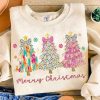 Vibrant Coquette Glitter Christmas Tree Design in PNG Format