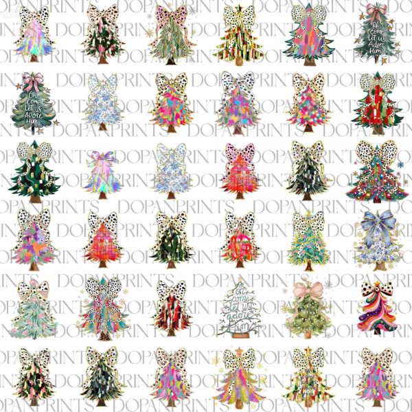 Vibrant Coquette Glitter Christmas Tree Design SVGPNG for Festive Kids